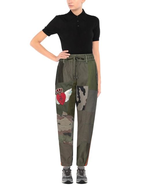 Dolce & Gabbana Green Multi-Color Casual Pants