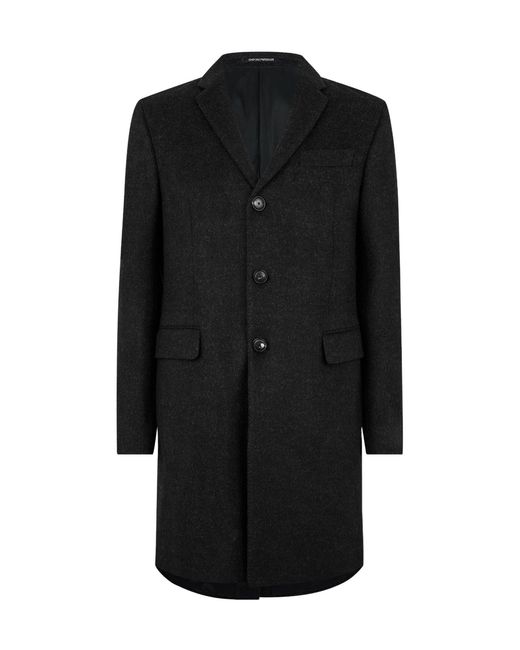 Emporio Armani Black Simple And Elegant Coat for men