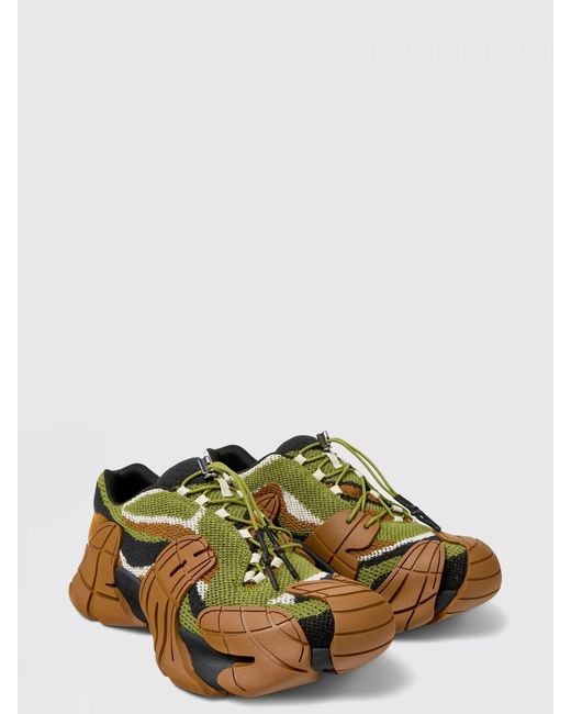 CAMPERLAB Brown Tormenta Knitted Panelled Sneakers for men