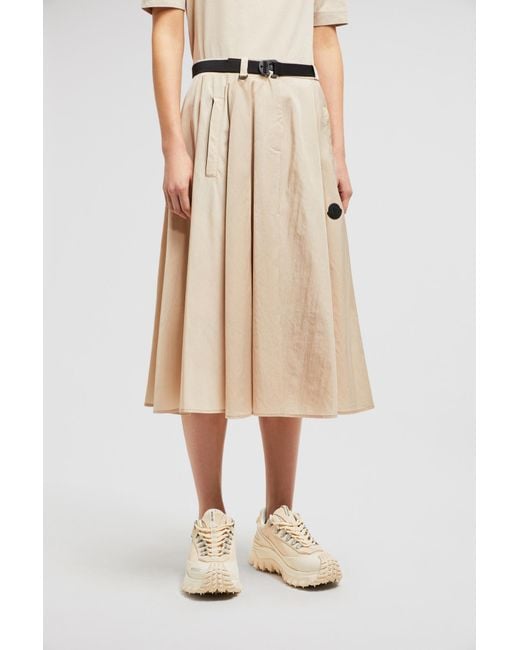 Moncler Natural Logo Patch Belted Skirt