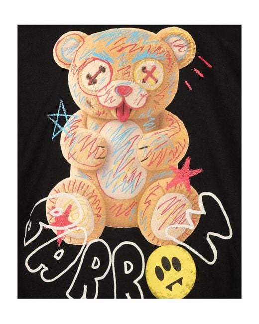 Barrow Black Teddy Bear Printed Hoodie for men