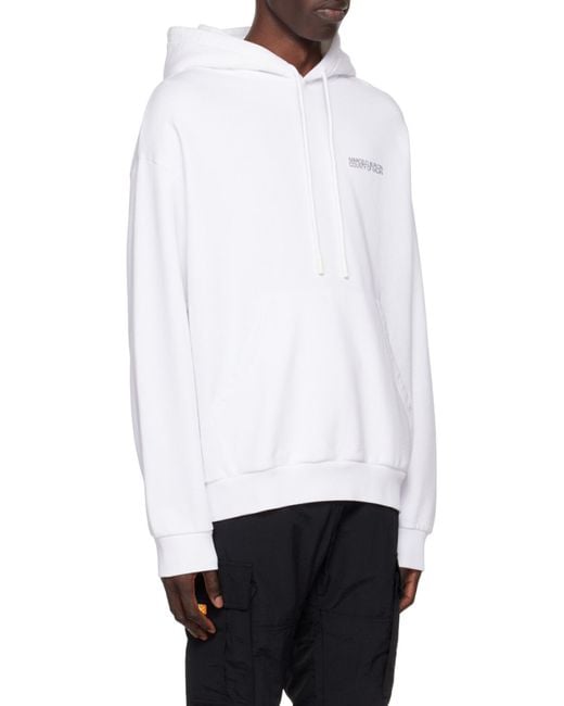 Marcelo Burlon White County Of Milan Tempera Cross Drawstring Hoodie for men