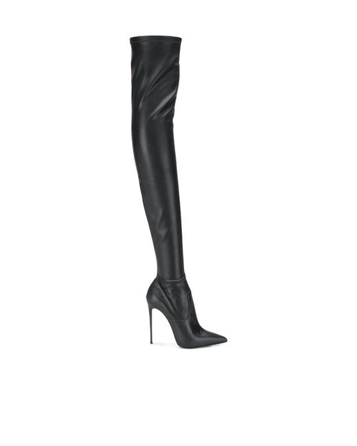 Le Silla White Eva Thigh-High Leather Boots