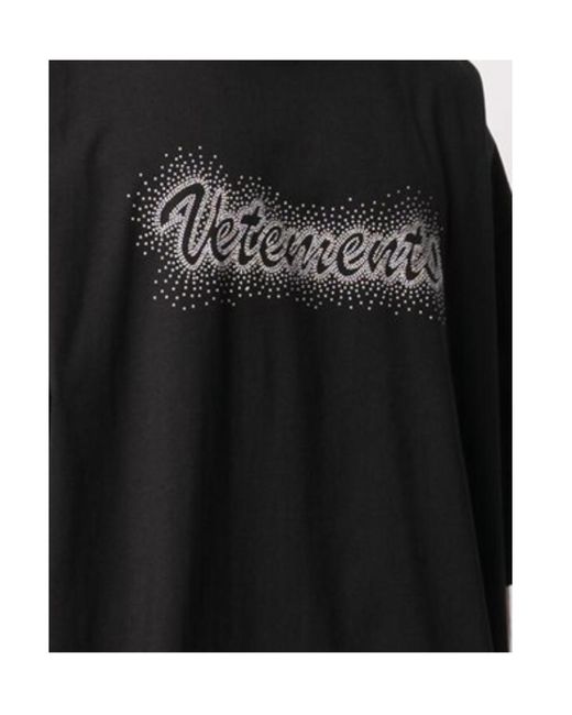 Vetements Black Bling Bling Logo Printed T-Shirt for men