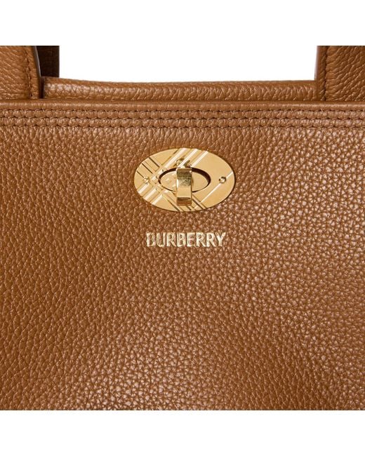 Burberry Brown Genuine Leather Top-Handle Tote Bag