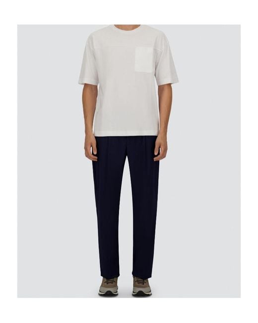 Herno Blue Pleated Tailored Trousers for men