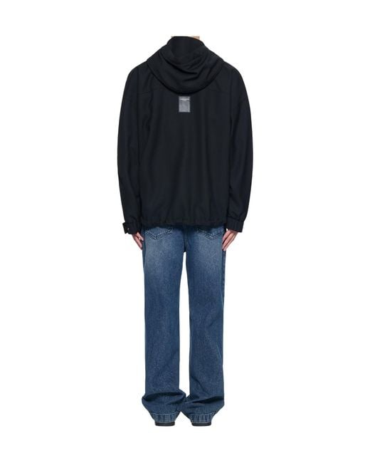 Wooyoungmi Black Hooded Wool Jacket for men