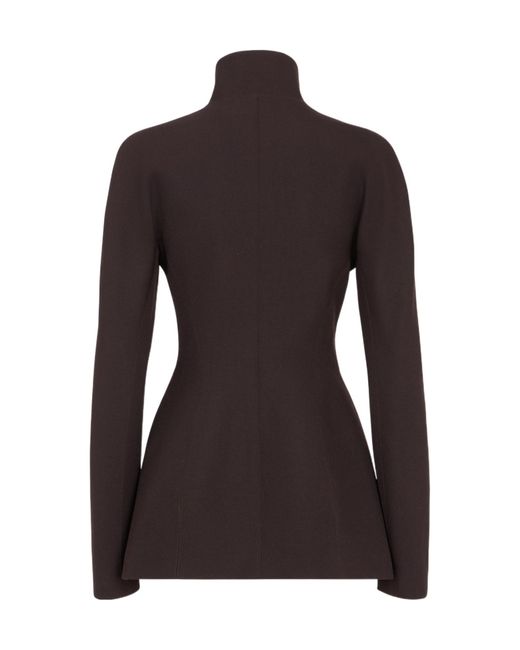 Fendi Black High-Neck Wrapped Tailored Jacket