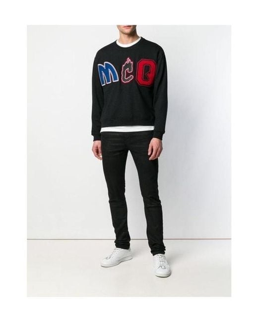 McQ Alexander McQueen Black Logo Letter Printed Sweatshirt