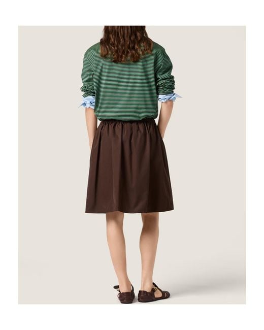 Miu Miu Brown Washed Gabardine Skirt