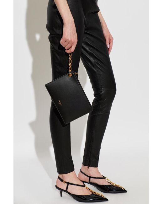 Balmain Black Pulse Chain Wristlet Bag