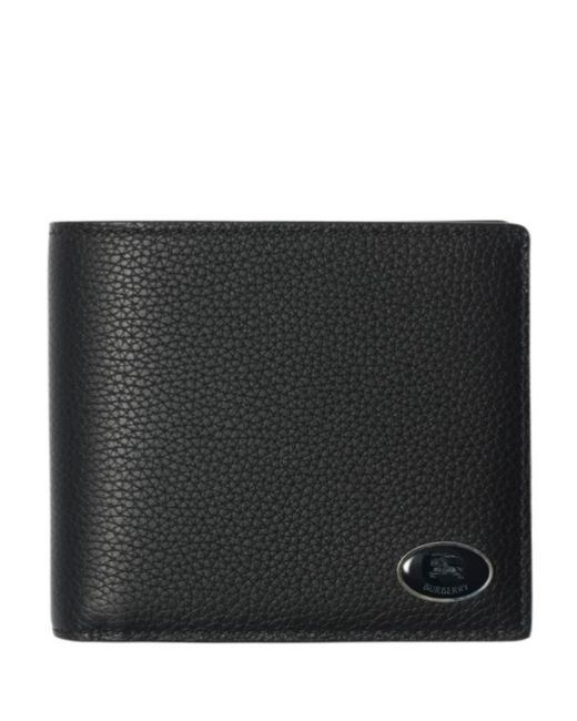 Burberry Black Grained Leather Bifold Wallet for men