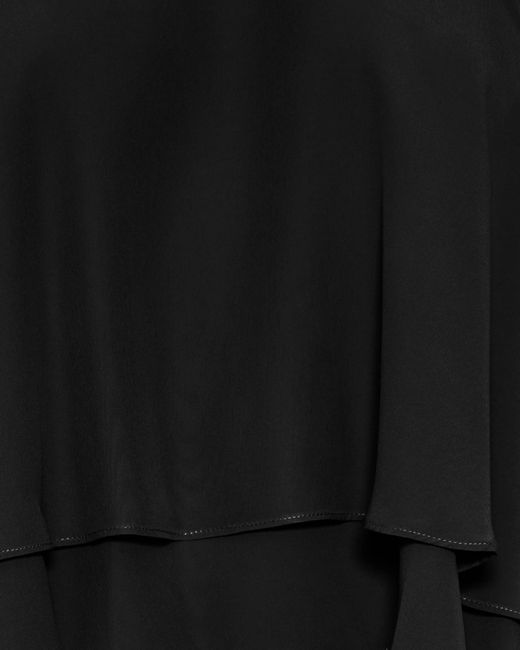 AMI Black Crewneck Ruffled Top