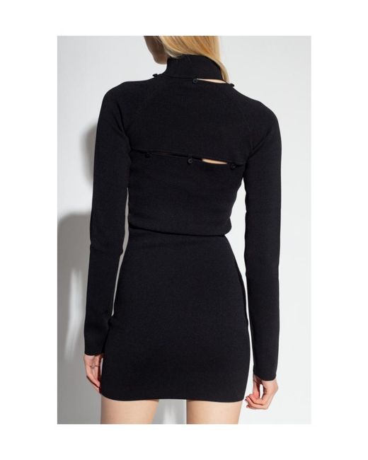 Nanushka Blue Ilona High-Neck Cut-Out Mini Dress