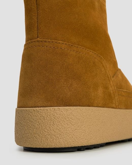 Moon Boot Brown Zip-Front Suede Boots
