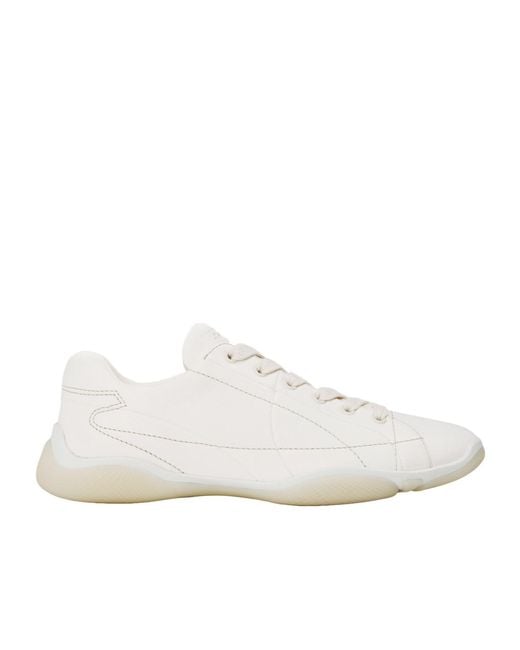Prada White Lace-Up Sneakers