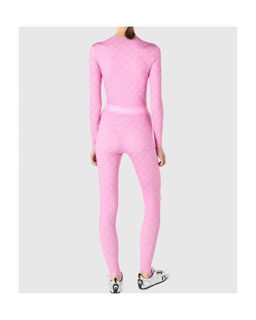 MARINE SERRE Pink Moon Printed Crewneck T-Shirt