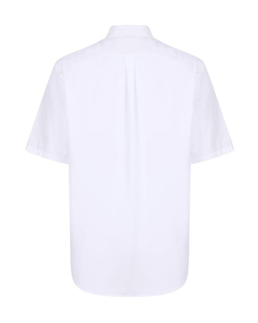 Balmain White Regular Fit Short-Sleeved Poplin Shirt for men