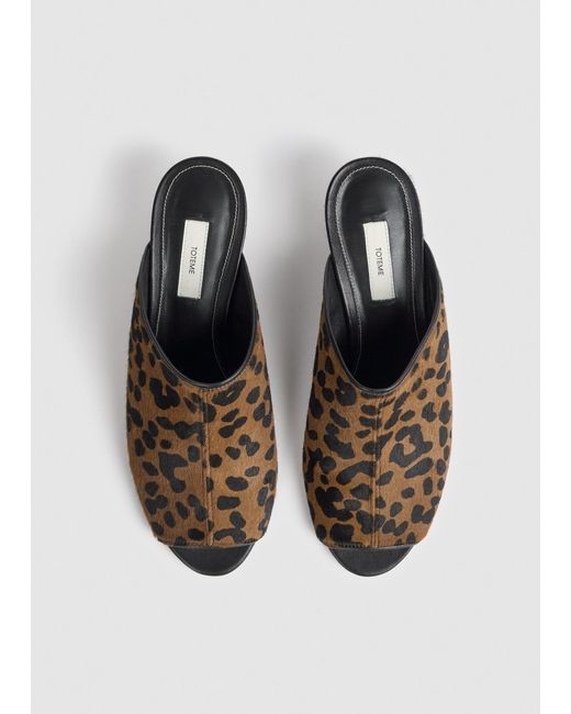 Totême  Brown Round-Toe Slippers