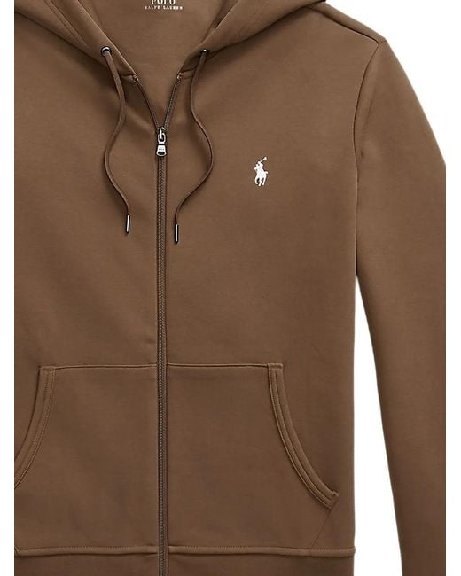 Polo Ralph Lauren Brown Pony Embroidered Zip-Up Hoodie for men