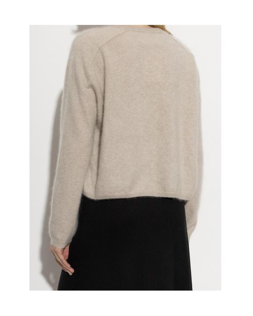 Lisa Yang White Lexia Cropped Sweater