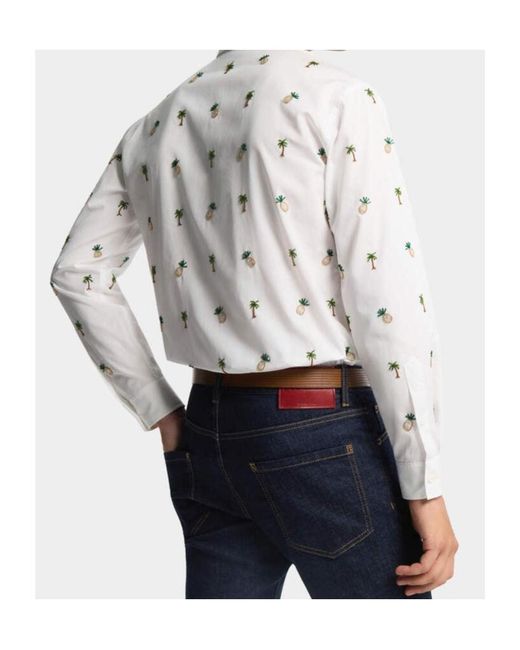 DSquared² White Embroidered Motif Shirt for men