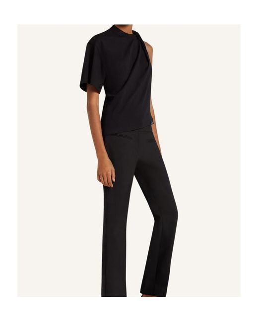 Courreges Black Twist Asymmetrical T-Shirt