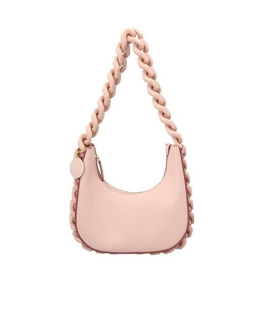 Stella McCartney Pink Maxi Chain Frayme Hobo Bag