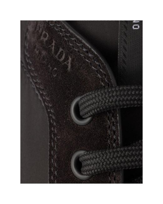 Prada Black Lace-Up Sneakers for men