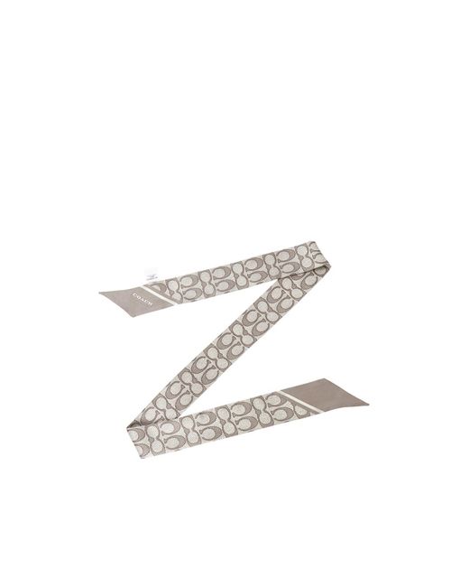 COACH White Pointed Silk Scarf