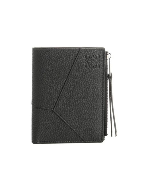 Loewe Black Puzzle Edge Zip Bifold Wallet for men