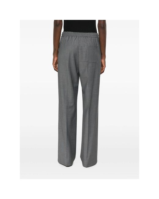 Berwich Gray Elastic-Waist Casual Trousers