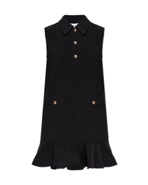 Ganni Black Twill Suiting Mini Dress