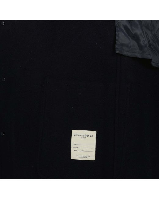 Officine Generale Blue Officine Générale Bryce Single-Breasted Coat for men