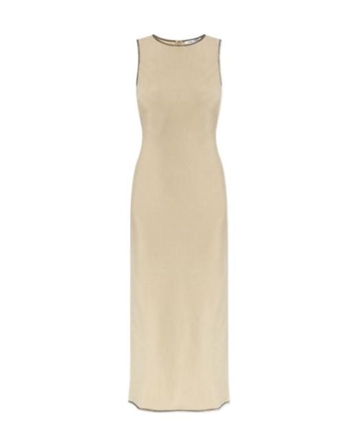 Samsøe & Samsøe Natural Contrast-Stitching Maxi Dress