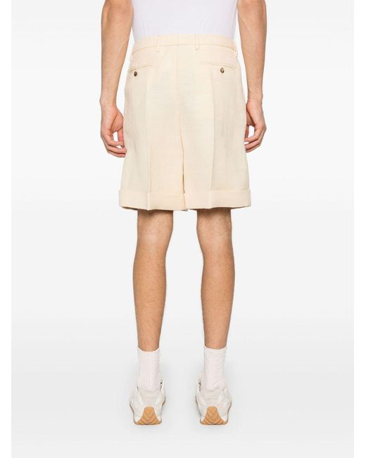Valentino Natural Pleat Detailed Textured Shorts for men
