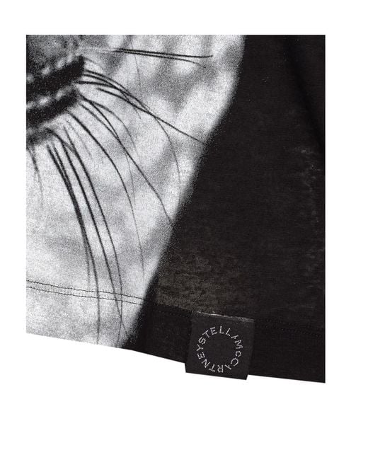 Stella McCartney Black Graphic Printed Crewneck T-Shirt