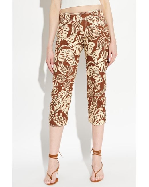 DSquared² Natural Cropped Printed Jeans