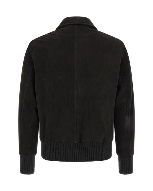 Giorgio Brato Black Long-Sleeve Bomber Jacket for men