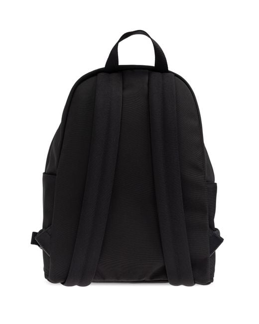 Moncler Black Logo Patch Zipped Backpack for men