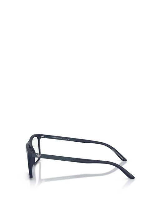 Emporio Armani White Rectangular Frame Glasses for men