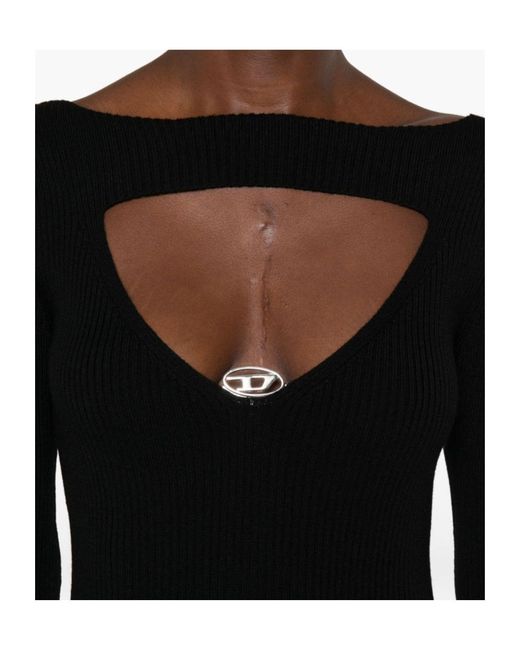 DIESEL Black M-Oloni Cut-Out Detailed Knitted Dress