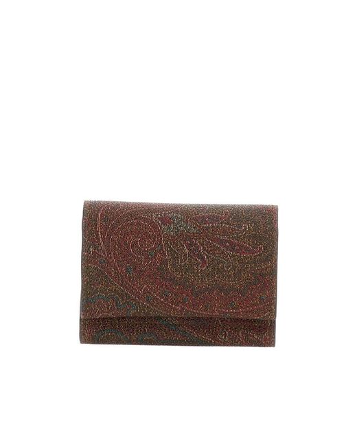 Etro Brown Jacquard Wallet
