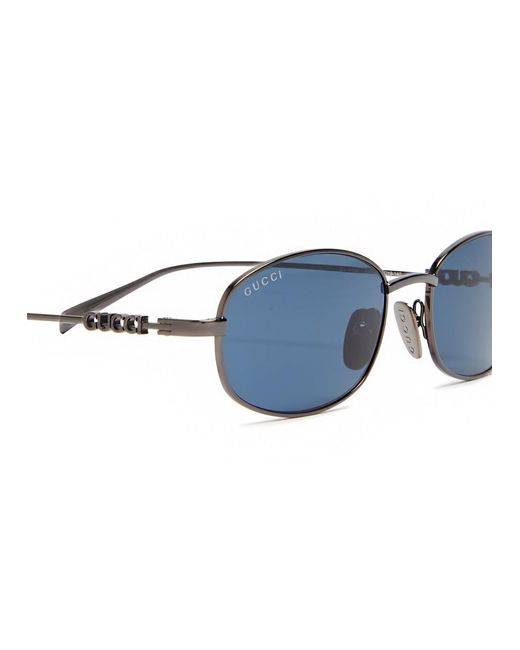 Gucci Blue Oval-Frame Sunglasses