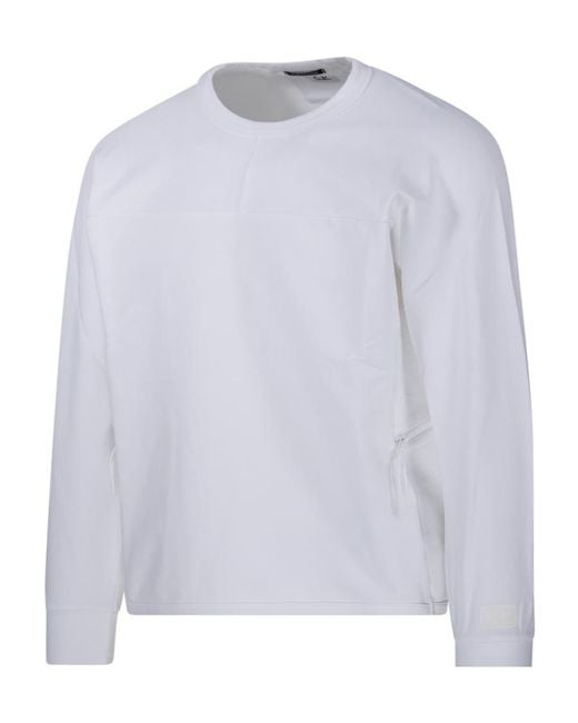 C P Company White Logo Patch Crewneck Sweatshirt for men