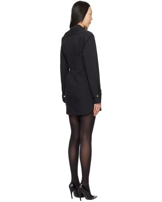 Dion Lee Black Corset-Style Poplin Shirtdress