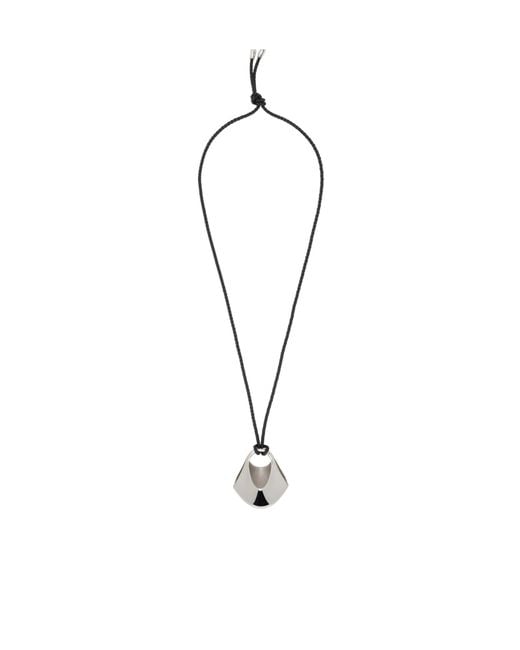Khaite White Medium-Sized Lotus Pendant Necklace