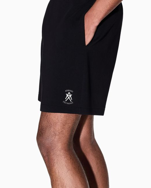 ARMANI EXCHANGE Black Logo-Detail Shorts for men