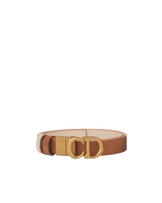 Dior White Reversible Saddle Belt