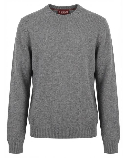 Gucci Gray Crew-Neck Sweater for men